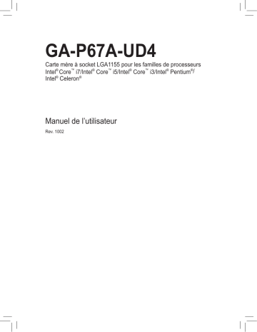 Manuel du propriétaire | Gigabyte GA-P67A-UD4 Manuel utilisateur | Fixfr