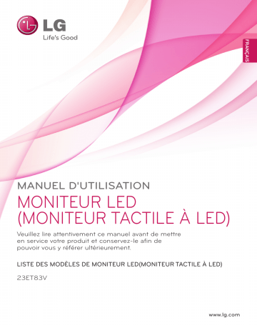 Manuel du propriétaire | LG 23ET83 LED Manuel utilisateur | Fixfr