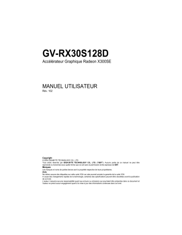 Manuel du propriétaire | Gigabyte GV-RX30S128D Manuel utilisateur | Fixfr