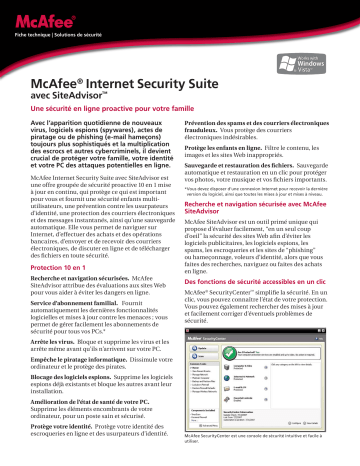 Manuel du propriétaire | McAfee Internet Security Suite 2008 Manuel utilisateur | Fixfr