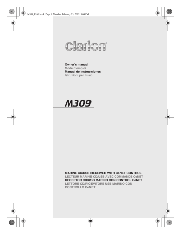 Manuel du propriétaire | Clarion M309 Manuel utilisateur | Fixfr