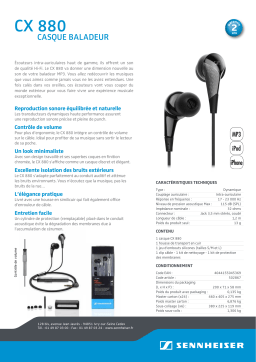 Sennheiser cx 880 Manuel utilisateur