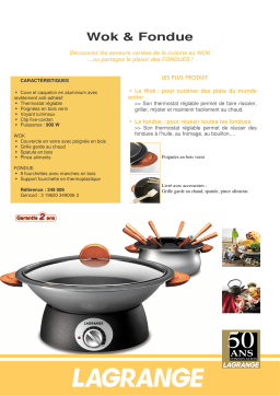 LAGRANGE WOK FONDUE Manuel utilisateur