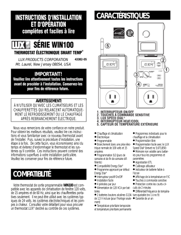 Manuel du propriétaire | Aeg-Electrolux LUX WIN100 Manuel utilisateur | Fixfr