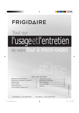 Frigidaire FFMV162L Manuel utilisateur