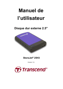 Transcend STOREJET 25H3P Manuel utilisateur