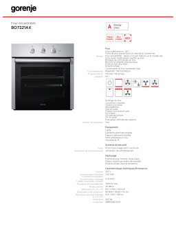 Gorenje BO7221AX Manuel utilisateur