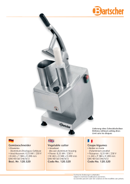 Bartscher 120320-076 Manuel utilisateur