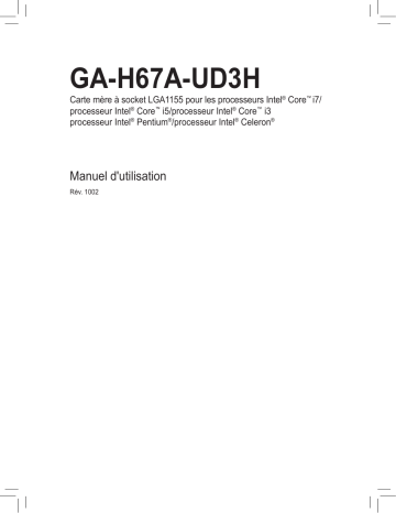 Manuel du propriétaire | Gigabyte GA-H67A-UD3H Manuel utilisateur | Fixfr