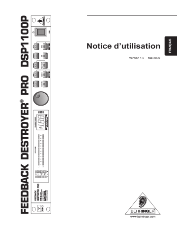 Manuel du propriétaire | Behringer DSP1100P Manuel utilisateur | Fixfr