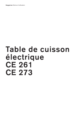 Gaggenau CE273212 Manuel utilisateur