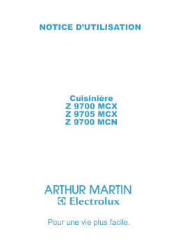 ARTHUR MARTIN Z9700MCN Manuel utilisateur