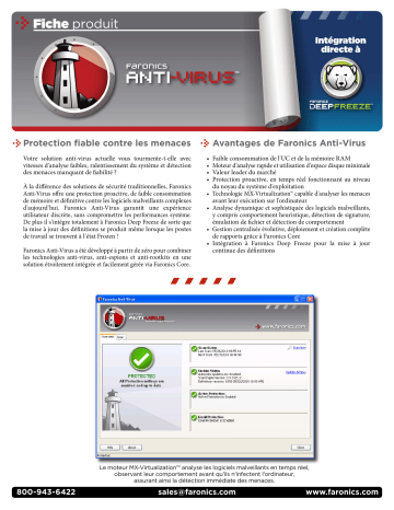 Manuel du propriétaire | FARONICS ANTI-VIRUS Manuel utilisateur | Fixfr