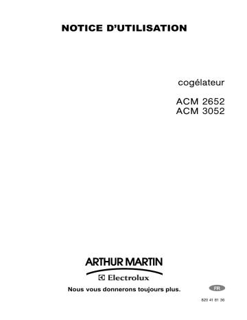 Manuel du propriétaire | ARTHUR MARTIN ACM 3052 Manuel utilisateur | Fixfr