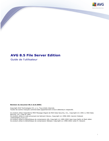 Manuel du propriétaire | AVG AVG 8.5 FILE SERVER EDITION Manuel utilisateur | Fixfr