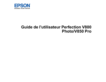 Manuel du propriétaire | Epson V800 Manuel utilisateur | Fixfr