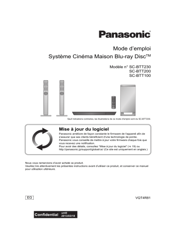 Manuel du propriétaire | Panasonic SCBTT100EG Manuel utilisateur | Fixfr