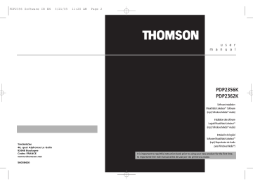 Manuel du propriétaire | Thomson PDP2356 Manuel utilisateur | Fixfr