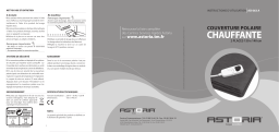ASTORIA COUVERTURE POLAIRE CHAUFFANTE 2 PLACES Manuel utilisateur