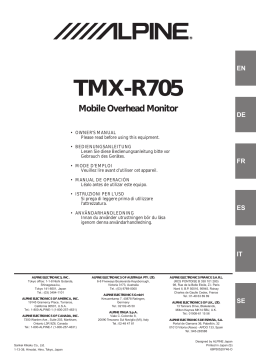 Alpine TMX-R705 Manuel utilisateur