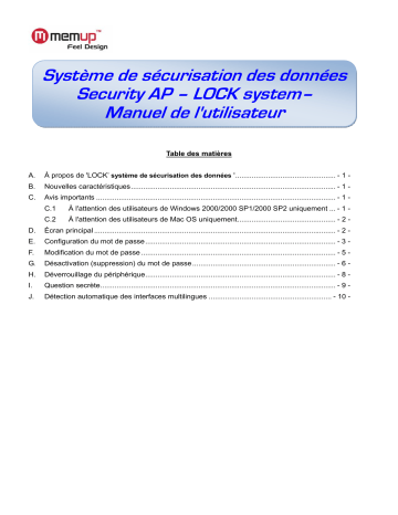 Manuel du propriétaire | MEMUP MOV'IN KEY-MOV'IN DRIVE III-SWEET Manuel utilisateur | Fixfr