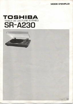 Toshiba SR-A230 Manuel utilisateur