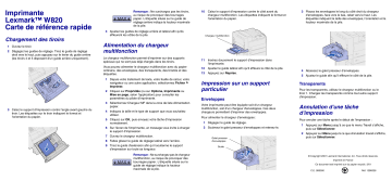 Manuel du propriétaire | Lexmark W820 Manuel utilisateur | Fixfr