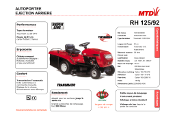 MTD RH 125 92 Manuel utilisateur