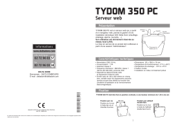 DELTA DORE TYDOM 350 PC Manuel utilisateur