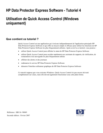 Manuel du propriétaire | HP DATA PROTECTOR EXPRESS SOFTWARE Manuel utilisateur | Fixfr