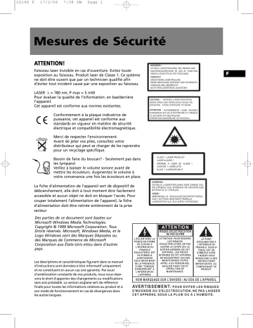 Manuel du propriétaire | Thomson CS196 Manuel utilisateur | Fixfr