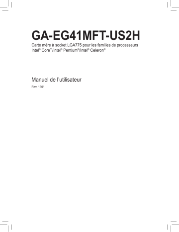 Manuel du propriétaire | Gigabyte GA-EG41MFT-US2H Manuel utilisateur | Fixfr