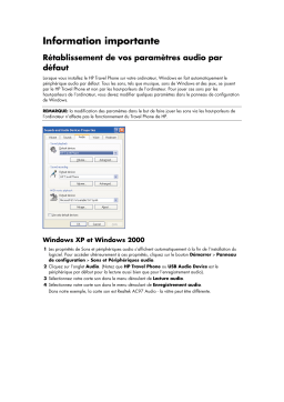 HP Travel Phone Manuel utilisateur