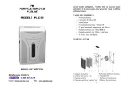 PUR LINE PLJ 365 Manuel utilisateur