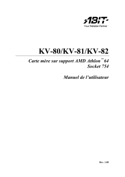 Abit KV-808182 A5 REV 1 Manuel utilisateur