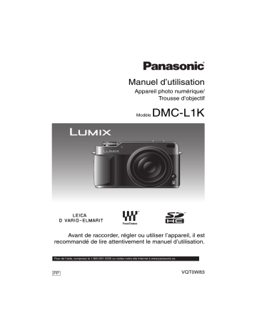 Manuel du propriétaire | Panasonic LUMIX DMC-L1K Manuel utilisateur | Fixfr