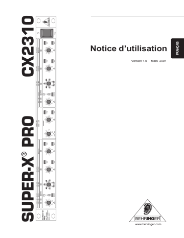 Manuel du propriétaire | Behringer CX2310 Manuel utilisateur | Fixfr