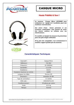 ACOMAX CASQUE Manuel utilisateur