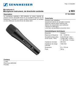 Sennheiser E 903 Manuel utilisateur