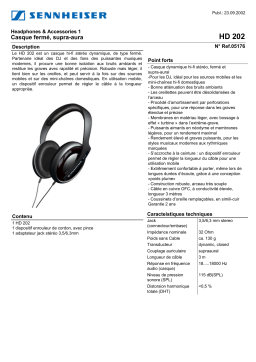 Sennheiser HD 202 Manuel utilisateur