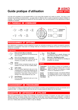 Asko D1716 Manuel utilisateur