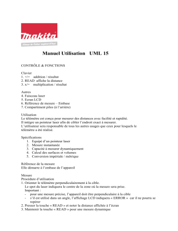 Manuel du propriétaire | Makita UML15 Manuel utilisateur | Fixfr