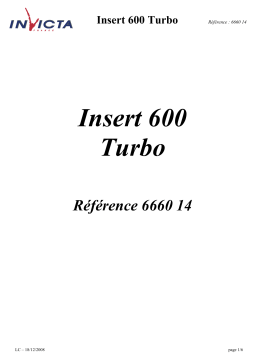 Invicta INSERT 600 TURBO Manuel utilisateur