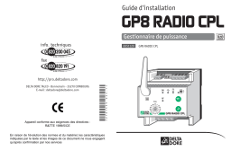 DELTA DORE GP8 RADIO CPL Manuel utilisateur