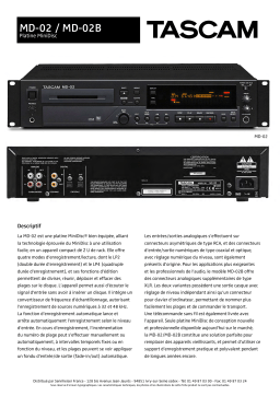 Tascam MD-02B Manuel utilisateur