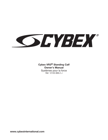 Manuel du propriétaire | Cybex International 12120 CALF Manuel utilisateur | Fixfr