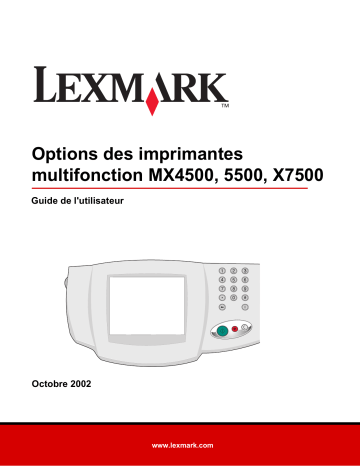 Manuel du propriétaire | Lexmark 5500 MFP OPTION Manuel utilisateur | Fixfr
