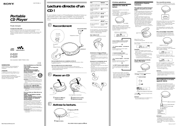 Manuel du propriétaire | Sony D-E225 Manuel utilisateur | Fixfr
