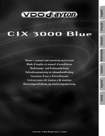 Manuel du propriétaire | VDO Dayton CIX 3000 BLUE Manuel utilisateur | Fixfr