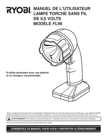 Manuel du propriétaire | Ryobi FL96 Manuel utilisateur | Fixfr